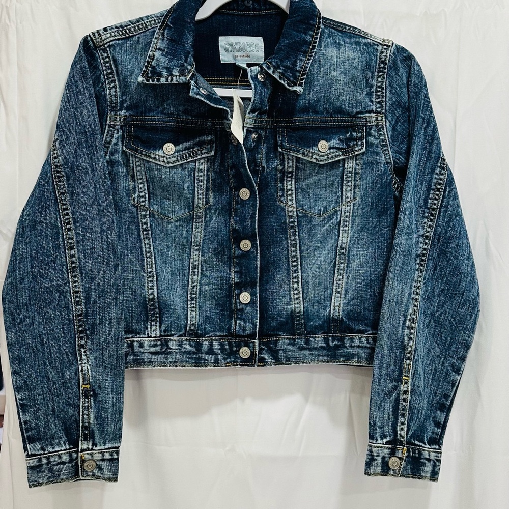 NEW Gymboree‎ Girl's XL Short Dark Wash Button Up Classic Cotton Jean Jacket